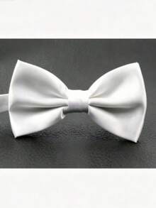 1pc Men's Solid Color Minimalist Soft Skin-Friendly Foldable Polyester Bow Tie, Suitable For Daily Wear And Party Outfits - Multicolor - View 4