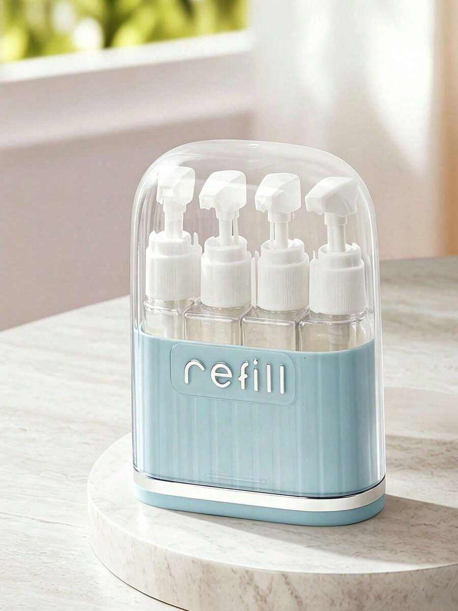 Travel Refillable Bottle Set, Portable Toiletry Dispenser Set, With Labels, Travel Refillable Bottles, For Storing Toiletries; Perfect Gift For Travelers, Holiday Gift, Christmas Gift - Regular Model - View 1