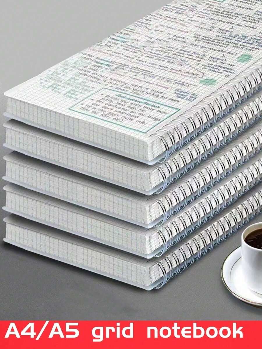 1/2 قطعة دفتر ملاحظات متعدد المواصفات، دفتر ملاحظات شبكة مزدوجة الحلقة، كتاب كتابة شبكة عالي الجمالية، دفتر سجل الحسابات والمخطوطات، تنظيم الأفكار والخطط، سجل الرسوم البيانية على المكتب، جمع المعلومات اليومية، صغير الحجم وقابل للحمل، قرطاسية المكتب، لوازم المدرسة، لوازم المكتب، موسم العودة إلى المدرسة - أبيض - مشاهدة 1