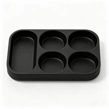 Nampan Penyimpanan Multi-Kompartemen, Hitam untuk Pintu Masuk, Kamar Tidur, Nampan Organizer Meja, Kotak Penyimpanan Multi-Kompartemen, Dapat Menyimpan Kunci, Perhiasan, Cincin, Earphone Bluetooth, Jam Tangan, dan Berbagai Barang Kecil, Nampan Meja Samping Tempat Tidur Dekoratif dan Modis - Hitam - View 8