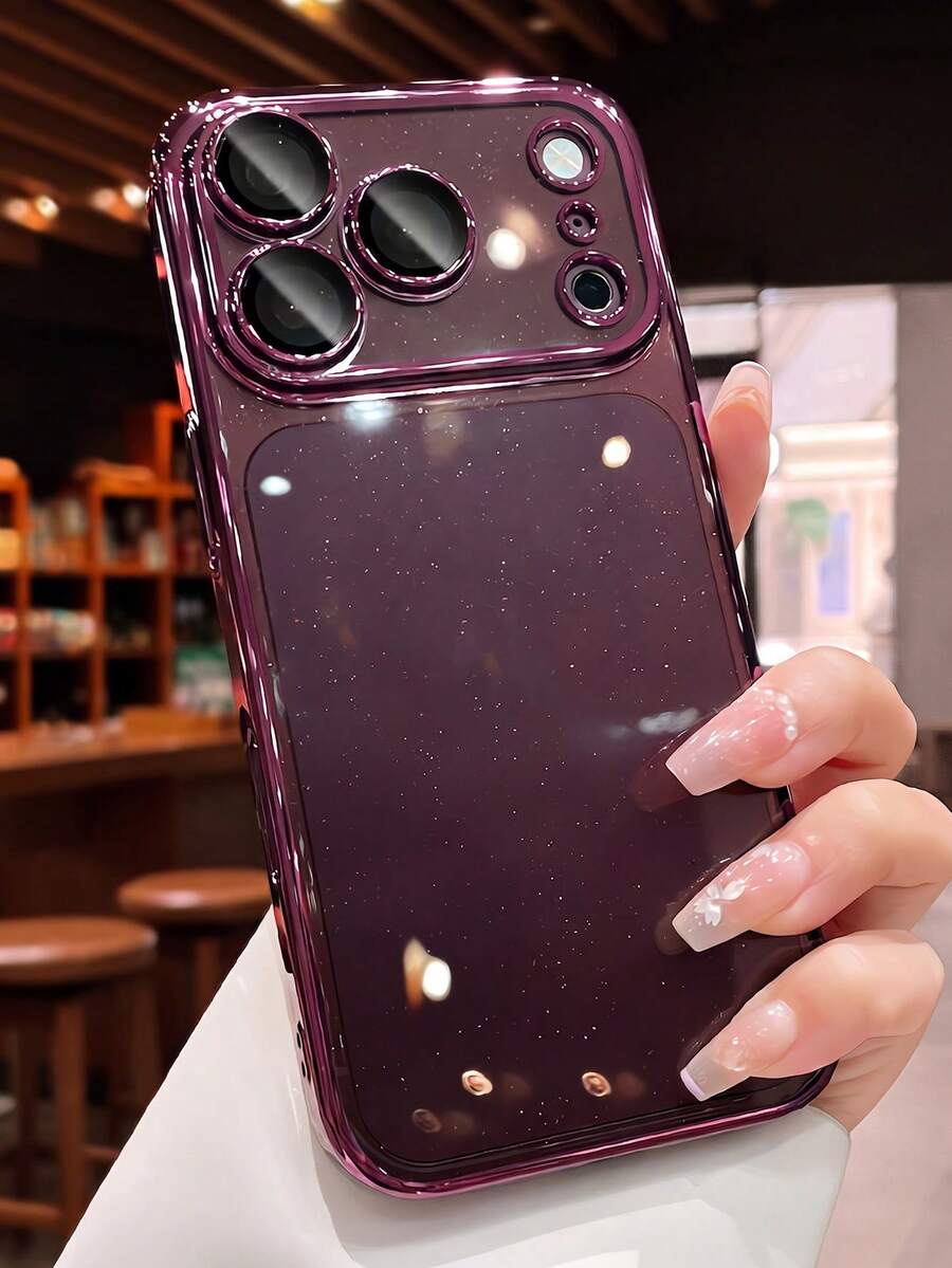 New Luxury Glitter Sequin Electroplated PC Transparent Phone Case, Compatible With IPhone 18ProMax 18Pro 17ProMax 17Pro, Shockproof Hard Shell Back Cover