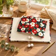 Sampul Buku Motif Kamelia Retro yang Berani, Pelindung Buku Kain Tahan Abrasi yang Kokoh, Casing Notebook yang Menarik untuk Buku Harian A5 A6 & Buku Bersampul Tipis - Set - View 5