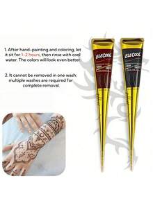 [Colorful Henna Tattoo Set] Multiple Colors High-Quality Henna Tattoo, Pre-Mixed Natural Henna Dye For Temporary Body Art | Waterproof And Smudge-Proof, Long-Lasting | Beginner-Friendly DIY Set, Suitable For Parties, Festivals, Halloween, Weddings - Multicolor - View 7
