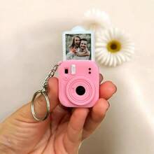 1pc 3D‑Printed ‑Style Keychain, Insertable Mini Photo Charm, Creative DIY Picture Pendant, Personalized Bag & Car Key Accessory For Gift Giving - Multicolor - View 1