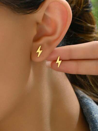 1 Pair Fashion Classic Versatile Personalized Premium Casual Lightning Women's Earrings Studs