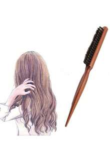 1/2pcs Hair Styling Volumizing Teasing Comb With Pointed Tail And Triple Rows - Brown - View 7