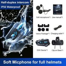 D3X Motorcycle Helmet Bluetooth Headset, Dual BT5.4, 1000mAh Battery, Connects Two Phones At Once, IP56 Waterproof & Dustproof, AI Voice Assistant, Fits All Helmets. Half‑Duplex Intercom, Unlimited‑User Talk & Music Sharing, 300‑Meter Range. - D3X - View 12