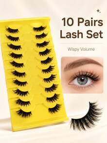 10 Pairs Half Lashes Soft And Naturally Curled And Slender, Enlarging The Eyes With Distinct Roots. The Eyelashes Are Light, Non Irritating, And Reusable, Suitable For Various Daily Occasions - View 4