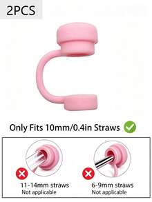 6pcs/2pcs Reusable Silicone Straw Caps, Leak-Proof Splash-Proof Dust-Proof, Suitable For Cups, Back To School Essential - Multicolor - View 13