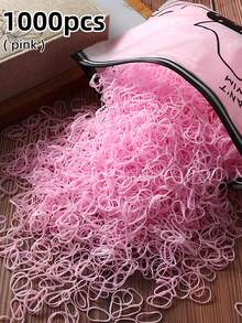 1000pcs Dopamine Colorful Rubber Bands Hair Ties Hair Rings Non-Damaging Hair Ropes Multi-Purpose Hair Accessories Rubber Bands Gift - Multicolor - View 10