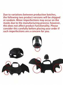 Halloween Pet Mask + Bat Wings 2 Pieces Set, Cool Cat Mask With Adjustable Neck Collar And Small Wings, Suitable For Cat Owners, Holiday Pet Costume, Halloween Party Cat Dress-Up For Photos And Social Media, Home Holiday Atmosphere Decoration, Interactive Accessory, Lightweight Mask Fits Face Without Obstructing Cat's Vision, Wings Strap Elastic And Adjustable Without Choking Neck - Multicolor - View 10