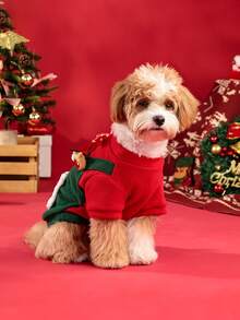 1pc Pet Christmas Outfit Autumn/Winter Teddy Bichon French Bulldog Cat Thickened Sweatshirt Dog Clothes - Multicolor - View 4