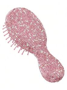1-Piece Portable Luxury Diamond-Embedded Mini Cushion Comb, Portable Scalp Massage Comb, Anti-Static Smoothing Styling Comb, Suitable For Home Use-Hair Styling Tools, Mini Hairbrush, School Essentials, Portable Travel Comb - Multicolor - View 9