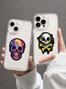 50Pcs PP Cool Colorful Skull Stickers, Graffiti‑Style Funny Patterns Of Skulls, Zombies And Halloween Monsters, Suitable For Journals, Water Bottles, Notebooks, Storage Boxes, Skateboards, Helmets, Luggage, Laptops - Multicolor - View 4