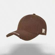 1pc New American Style Baseball Cap Wide Brim Big Face Slimming Fashion Embroidered Letter Deep & Oversized Hard Top Baseball Cap For Women - Multicolor - View 9