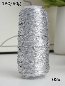 Shiny Metallic Crochet Thread – 50g Gold & Silver Twisted Steel Wire, Ideal For DIY Handbags, Summer Totes, Sun Hats, And Christmas/Halloween Decorations - 50g/1PC - View 13