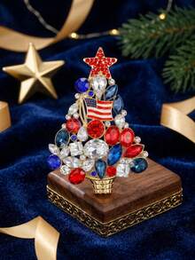 Luxury Rhinestone Christmas Tree Brooch - Women's Unisex Holiday Brooch Casual Party Accessory / Friend Gift Badge Decoration - Christmas Tree - View 20