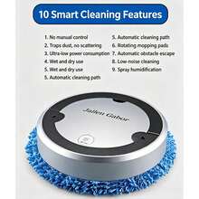 Smart Path Planning Dual-Rotating Sweeping & Mopping Robot Vacuum Cleaner, Automatic Bow-Shaped Route Planning To Reduce Missed Areas, Manual Start/Stop And Mode Switching, 4500Pa Suction Power With Large Capacity Dust Bin For Full Coverage - Multicolor - View 3