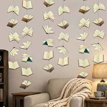 1 Set (12pcs) Vintage Paper Book Hanging Garland, 3D Open Book Paper Bunting, Aesthetic Decor For Wall, Window, Party, Room - Multiple Styles - View 3