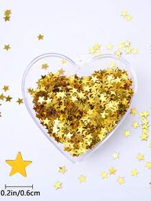 1pack Golden/Silver Star Glitter Confetti For Birthday Party Table Decorations, Christmas/Thanksgiving Table Settings, Wedding Engagement Photo Props, DIY Craft Fillers For Holiday Crafts, And Glitter For Holiday Gift Boxes - Five-pointed Star - View 3
