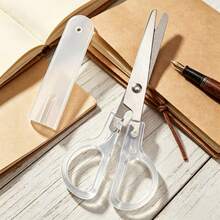 1pc Portable Student Scissors With Protective Cover, Craft Paper Scissors, Comfortable Grip - Multi-Functional, Durable, Stationery Scissors, Tailoring Scissors Suitable For School, Office, DIY Crafts, Stationery, Etc. . Ergonomic Design, Suitable For Right/Left Hand Use, Multi-Purpose Scissors With Visually Appealing Design And Sharp Cutting Tool - Multiple Colors and Random Styles - View 6