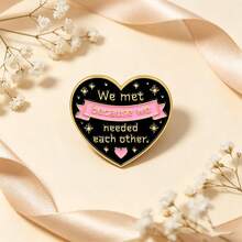 Sweet Friendship Love Enamel Pin, "We Met Because We Needed Each Other" Lapel Badge For Backpack Jacket Decor, Warm Sentiment Theme Gifts Men Women - Multicolor - View 11