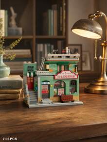 3209 PIECES Retro Hong Kong Street Scene Building Brick Set, 90s Nostalgic Street Landscape Buildings, Traditional Cantonese Architectural Style, Collector's Grade Urban Street Scene MOC Model, Historical Nostalgic Building Replica, - No Box - View 7