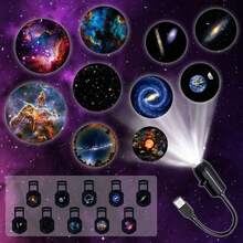 Starry Sky Galaxy Projection Light, Multi-Galaxy Image Replacement, LED Projector, 360° Rotatable USB Night Light, Moon Earth Mercury Mars Saturn, Suitable As Gift, Room Decor, Photo Background, Wall Ceiling Decoration, 360° Rotatable Direction Decorative Light Applicable To Various Flat Walls, Floors, Bedroom Ceilings, White Wall Decoration Light, Christmas Gift Holiday Gift Perfect Essential Gift For 13 Holidays - Galaxy Colorful Atmosphere Projector Light - View 10