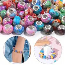 28/58/108 Random Color Acrylic Painted Beads, Large Holes, DIY Jewelry Making Material, Beading Accessories, Can Be Used To Make Bracelets And Necklaces. - Assorted Colors - View 4
