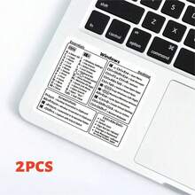 2pcs Laptop Keyboard Shortcut Stickers, Efficient Office Quick Reference Guide, Mini Size, Easy To Install And Remove, Universal Laptop, Perfect Gift For Colleagues And Friends - View 4