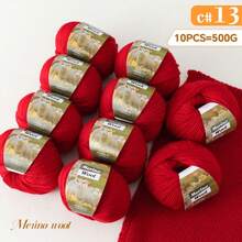 10-Pack, 500g, Premium Imitation Knitted Yarn, Soft, Breathable, Non-Fading, Vibrant Hand-Knitting Yarn For Sweaters, Vests, Coats, Scarves, Hats, Shawls And More - Wool 10 Balls [500g] - View 34