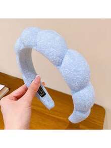 3pcs Women's Cloud-Shaped Headbands - Comfortable Elastic, Suitable For Skincare And Makeup - Washable Polyester Fiber Hairbands - Multicolor - View 5