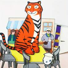 hoojojo 18Pcs Felt Storytelling Set, The Tiger Who Came To Tea Felt Story Board, Interactive Storytelling Props, Role-Playing Drama Activity Supplies, Reading Learning Teaching Aid, Classroom Interactive Game, Back-To-School Supplies - Multicolor - View 13