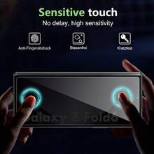 3pcs High Definition Privacy Tempered Glass Screen Protector Set, Anti-Peeping, Scratch-Resistant, Shock-Resistant, 9H Hardness, Easy Installation, Compatible With Samsung Galaxy Z Fold8/Z Fold 8 Ultra/Z Fold7/Z Fold 6/Z Fold5 Series - Clear - View 3