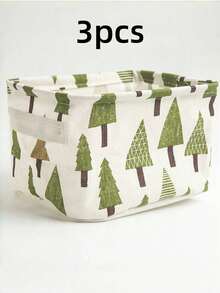 1pc Christmas Mini Underwear Storage Box, Linen Fabric Storage Box, Desktop Organizer, Cosmetic Storage Basket, Underwear Storage Basket, Autumn/Winter Fabric Storage Box, Multi-Functional And Practical, Suitable For Year-End Gifts, Halloween Costumes, Socks And Wardrobe Storage, Foldable - Multicolor - View 13