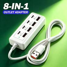 محور USB ب- 8 منافذ إلى 4 منافذ USB و4 منافذ Type-C بشحن سريع 25 واط، شحن متعدد المنافذ عالي السرعة، متوافق مع أجهزة USB بجهد 5 فولت بما في ذلك أجهزة الكمبيوتر وأجهزة الكمبيوتر المحمولة والأجهزة اللوحية وغيرها، محور USB 8 في 1 مع شحن سريع PD 25 واط ونقل البيانات، محول متعدد المنافذ مدمج متوافق مع أجهزة الكمبيوتر المحمولة والأجهزة اللوحية والهواتف الذكية وأقراص USB والأقراص الصلبة الخارجية وأجهزة USB الأخرى، مناسب للمنزل والمكتب والسفر وأجهزة الكمبيوتر والكاميرات - مشاهدة 2