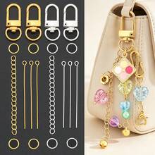 160pcs DIY Beaded Keychain Set, Includes 10 Keychains + 100 Open Jump Rings + 40 Lobster Clasps + 10 Chains, Beaded Keychains, Phone Charms, Bag Chains, Clothing Accessories, Party Gift Set, Jewelry Making Keychains - Keychain & Extension Chain & 9-pin & Jump Ring - View 7