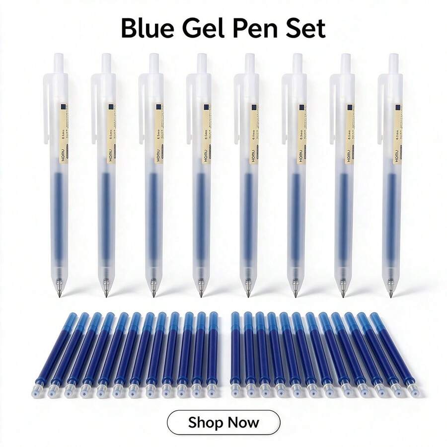 8pcs High-Value Matte Clickable Neutral Pens + 10pcs 0.5mm Quick-Dry ...