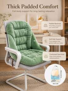 1PC Chair Seat Cushion With Lumbar Support,Office Chair Cushion,Soft Non-Slip Seat Pad,Back Support Cushion,Thick Chair Pad For Desk Chair,Dining Chair,Home Office,Study Room,Patio,Student Dorm,Work Chair,Home Seating - Integrated Seat and Backrest - View 11