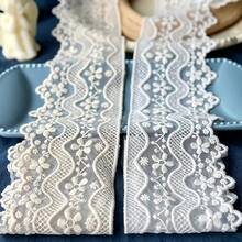 1/5碼白色花卉刺繡蕾絲飾邊，6.5cm波浪網格圖案扇形蕾絲緞帶，縫製裝飾蕾絲，適用於洋裝、裙子、服飾、婚禮DIY手工與家居裝飾 - 多色B - 查看 9