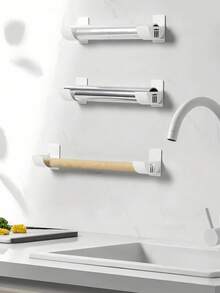 Giá treo túi rác không khoan tường, điều chỉnh được khoảng cách, gắn tường đựng túi rác, màng bọc thực phẩm, ô dù, bồn rửa, giá lưu trữ đa năng cho cánh tủ, gạch ốp, phụ kiện nhà bếp tiết kiệm không gian, trang trí phòng tắm - Nhiều màu - Xem 9