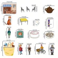 hoojojo 18Pcs Felt Storytelling Set, The Tiger Who Came To Tea Felt Story Board, Interactive Storytelling Props, Role-Playing Drama Activity Supplies, Reading Learning Teaching Aid, Classroom Interactive Game, Back-To-School Supplies - Multicolor - View 9