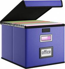 Caja organizadora de archivos con tapas, organizador de carpetas de archivos plegable - Caramelo - Ver 12