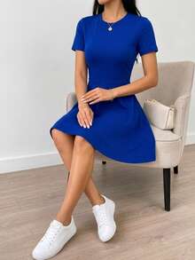 Women Short Dresses - Blue - View 3