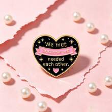 Sweet Friendship Love Enamel Pin, "We Met Because We Needed Each Other" Lapel Badge For Backpack Jacket Decor, Warm Sentiment Theme Gifts Men Women - Multicolor - View 10