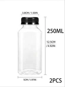 Botol Plastik Kecil dengan Tutup Ulir, Cocok untuk Cairan, Jus, Minuman Kesehatan - Botol Konsentrat Jus Jahe - Botol Mini Transparan yang Dapat Digunakan Kembali/Anti Bocor/Dapat Dibekukan, Wadah Plastik 2oz dengan Tutup - Hitam - View 28