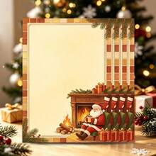 Christmas Theme Stationery, 30 Sheets/Pack, Snowflake Candy Reindeer Santa Claus Pattern, High-Quality Paper Exquisite Printing, Suitable For Writing Letters Or Messages, Also Can Be Used For Christmas Decoration - Rectangle - View 3
