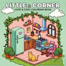 Cute And Cozy Coloring Book For Adults And Teens - Relaxing Hygge Space Design, DIY Creative Art Relaxation, Whimsical Home Illustrations With Cats, Refrigerators And Kitchen Scenes - Single Piece - View 1