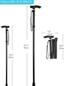1 Set Tongkat Hiking Lipat Ringan 3 Bagian - Tongkat Trekking Perjalanan Teleskopik Paduan Aluminium yang Dapat Diatur dengan Alas Karet Anti Selip, Termasuk Tas Penyimpanan dan Tutup Kaki yang Dapat Diganti - MultiWarna - View 5