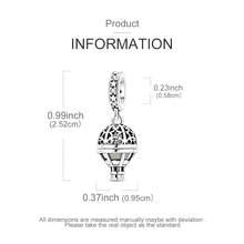 1pc Silver Plated Unique Design Openable Glowing Hot Air Balloon Pendant, Suitable For Bracelet, Bangle, Necklace, Beaded Jewelry, DIY Jewelry Making Gift - Silver - View 6